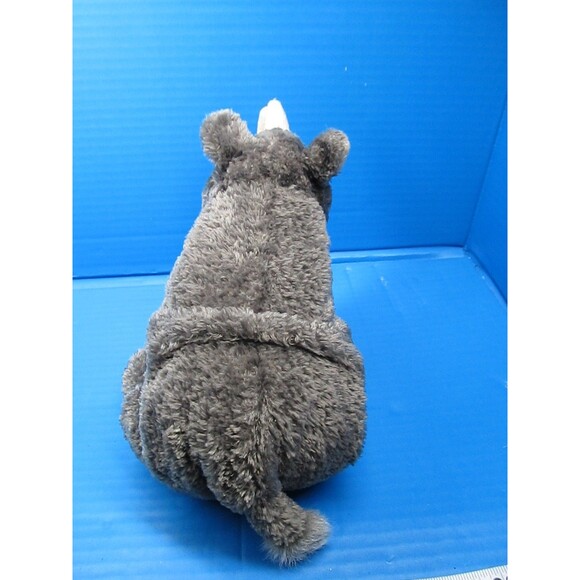 Aurora FLOPSIES Gray Rhino Bean Filled Stuffed Animal Plush Toy 10" - Picture 3 of 7